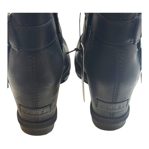 NWT Sorel Joan Of Arctic Women's 9.5 Black Ankle Boots leather - Picture 5 of 9